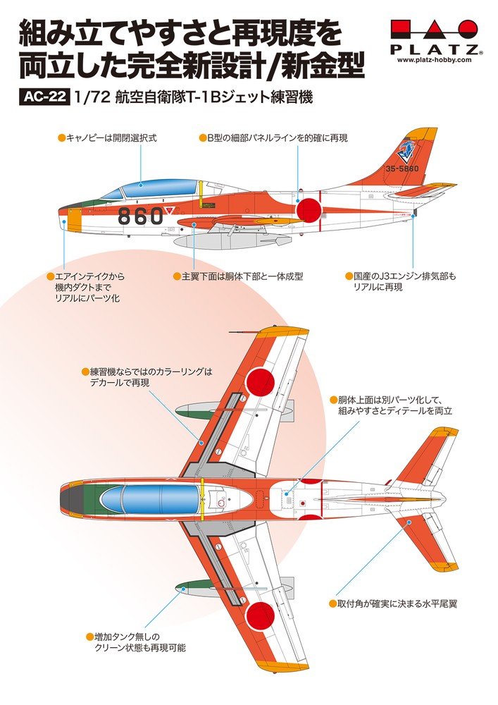 PLATZ 1/72 JASDF JET TRAINER T-1B