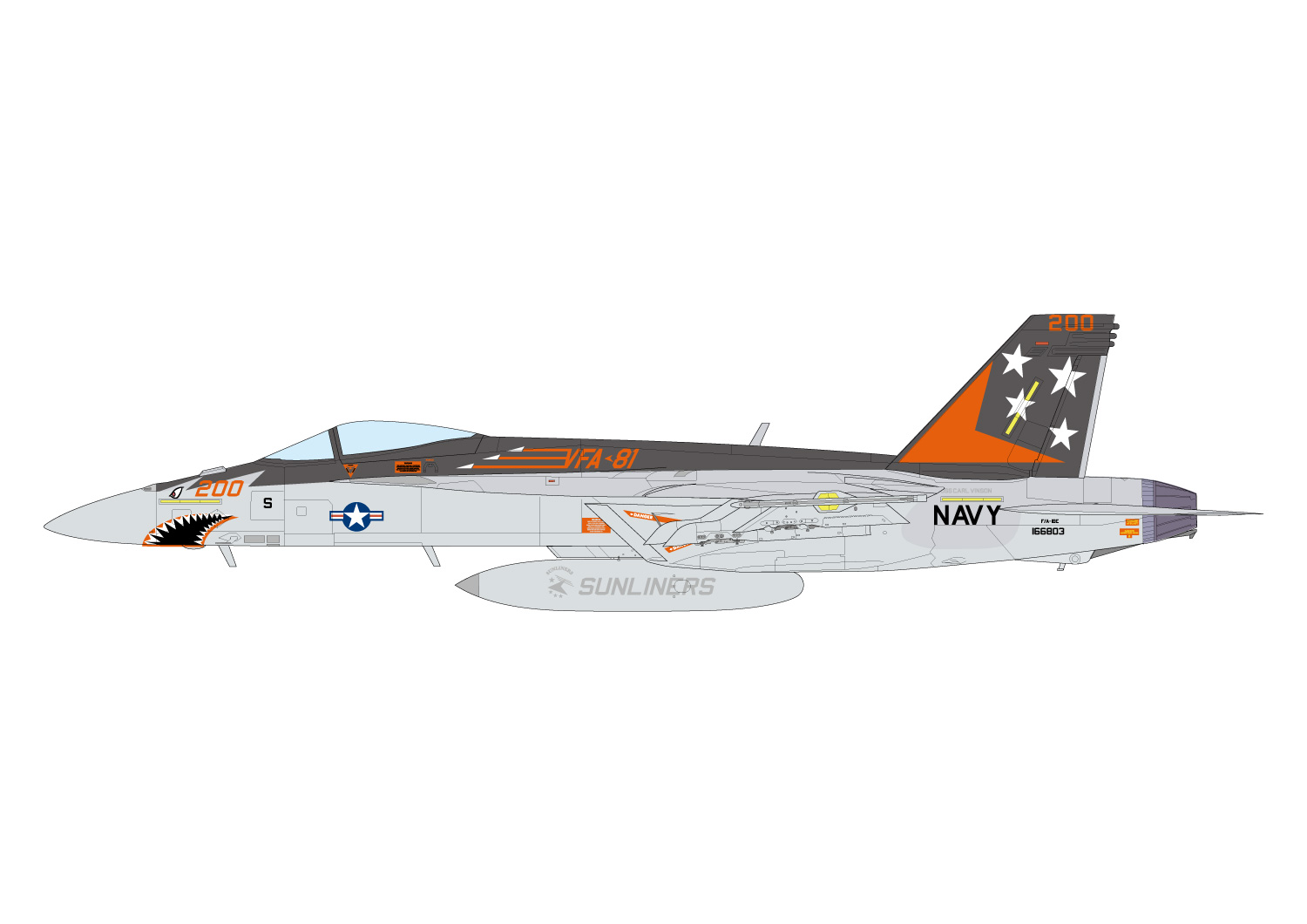 1/72 ꥫ ϾƮ F/A-18E ѡۡͥå VFA-81 饤ʡ