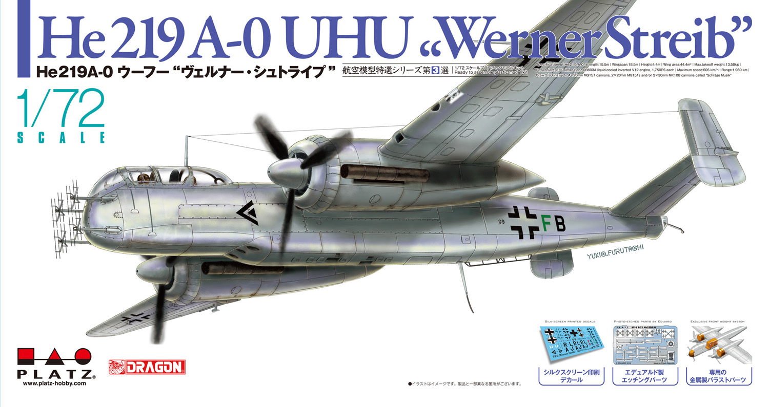 PLATZ 1/72 He 219 A-0 UHU Werner Streib