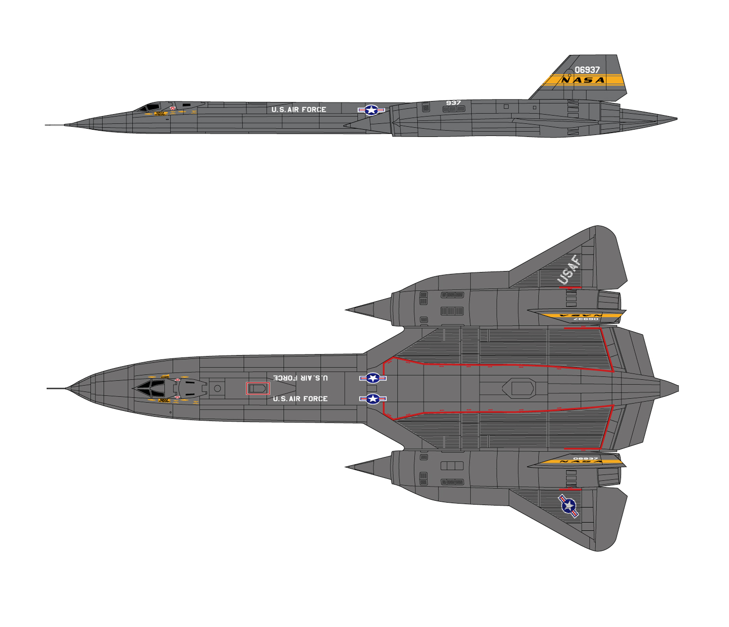 1/144 USAF Strategic Reconnaissance Aircraft SR-71A Blackbird