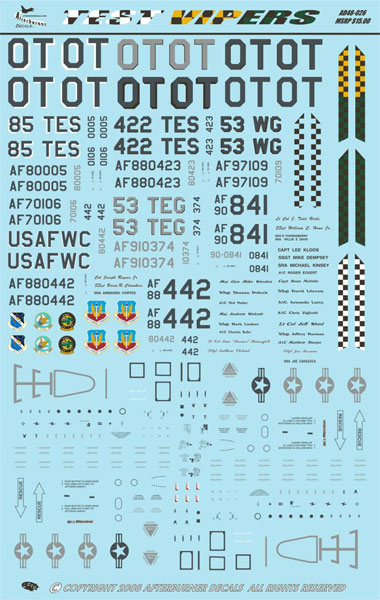 アフターバーナーデカール 1/48 米空軍 F-16CJ-DJ/CG “Test Vipers” ネリス/エグリン空軍基地