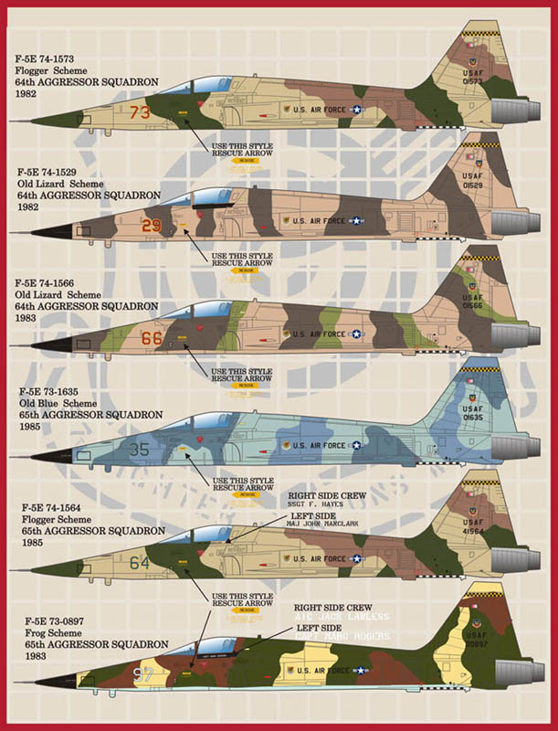 アフターバーナーデカール 1/48 アメリカ空軍第64/第65アグレッサー飛行隊 レッド フラッグ タイガース