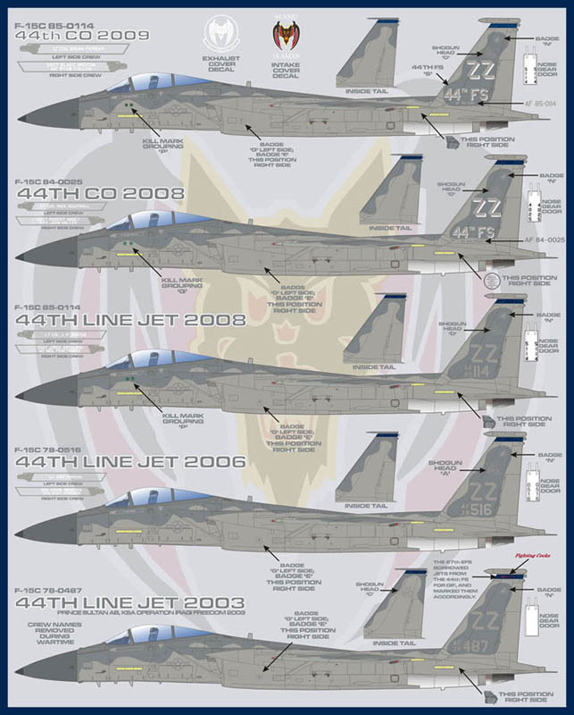 アフターバーナーデカール 1/48 アメリカ空軍 第18航空団 F-15C ″将軍