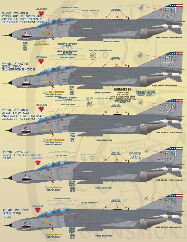 եСʡǥ 1/48 ꥫ F-4E/G 3TFW "3TFS" "90TFS" եȥ