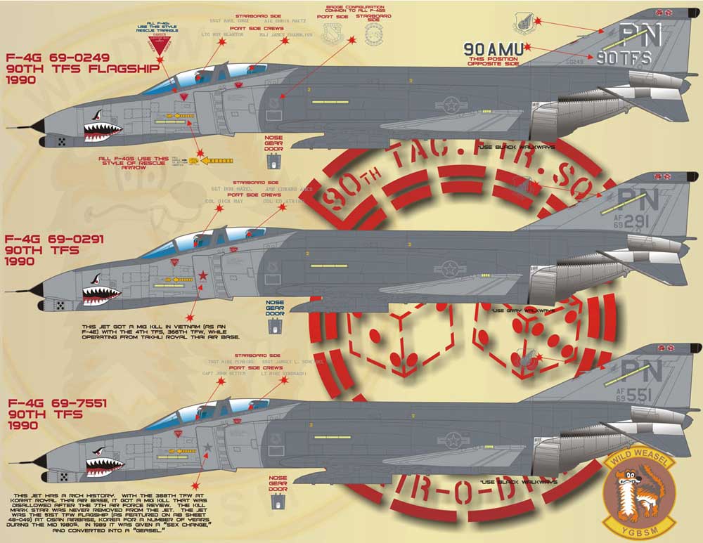 եСʡǥ 1/48 ꥫ F-4E/G 3TFW "3TFS" "90TFS" եȥ