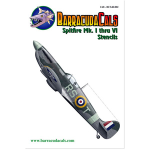 Barracudacals 1/48 Spitfire Mk. I through VI Stencils