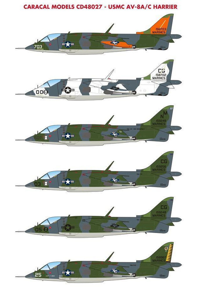 カラカルモデル 1/48 アメリカ海兵隊 AV-8A/C ハリアー [CD48027