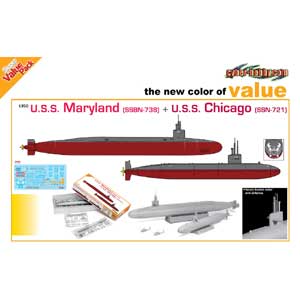 cyber-hobby 1/350 U.S.S SSBN-738+ U.S.S SSN-721