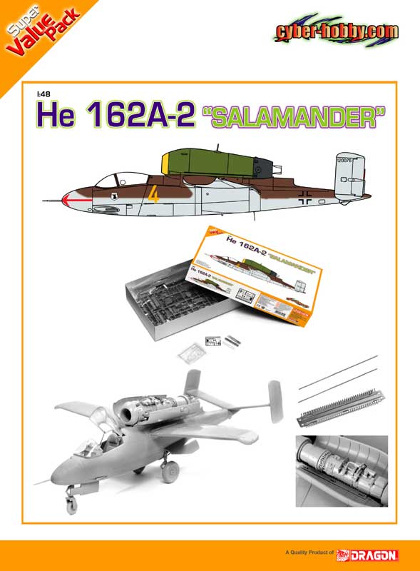 cyber-hobby 1/48 He162A-2 "Salamander" + Photo-Etched Parts