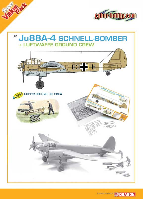 cyber-hobby 1/48 Ju88A-4 Schnell Bomber + Luftwaffe Ground Crew