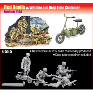 cyber-hobby 1/35 Red Devils w/Welbike and Drop Tube Container (A