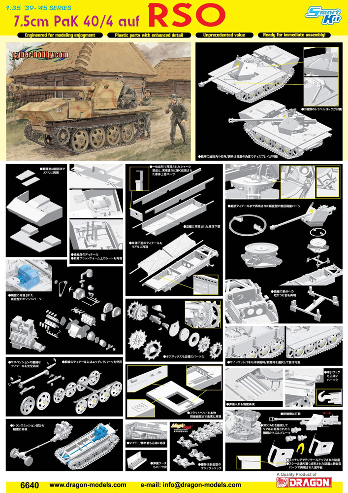 cyber-hobby 1/35 7.5cm PaK 40/4 auf RSO