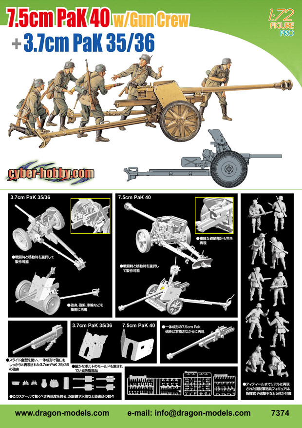 Сۥӡ 1/72 ף.IIɥķ 7.5cm Pak 40 ˤ w/ˤʼå+3.7cm Pak 35/36