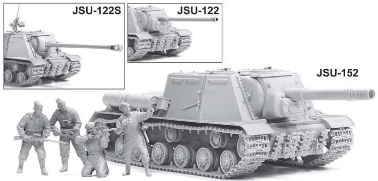 サイバーホビー 1/35 WW.II ソビエト軍 重自走砲 JSU-152 (3 in 1 