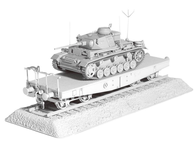 cyber-hobby 1/35Plattformwagen+ Pz. Bef. Wg. III Ausf. K