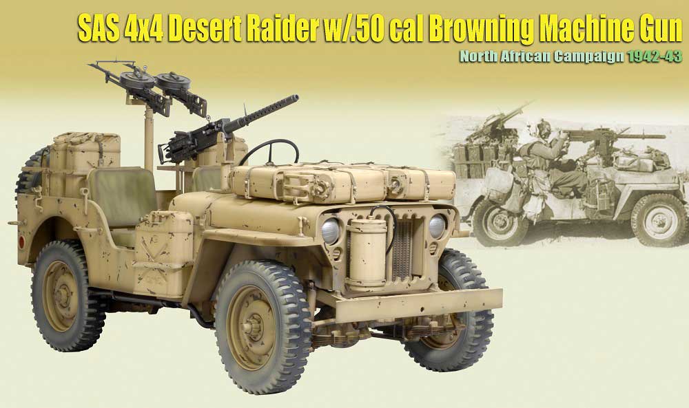 Dragon 1/6 SAS 4x4 Desert Raider w/.50 cal Browning Machine Gun,