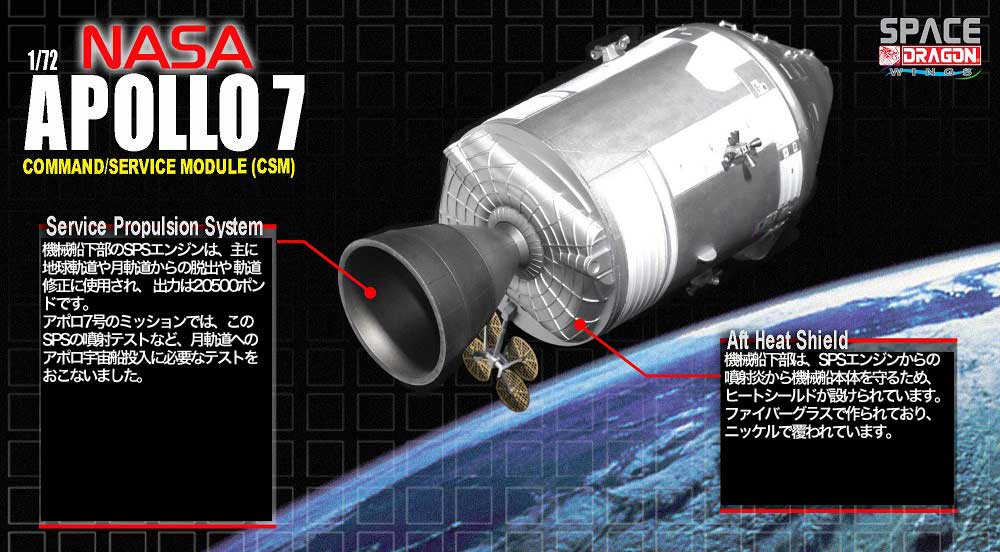 SpaceDragonWings 1/72 NASA Apollo 7 Command & Service Module