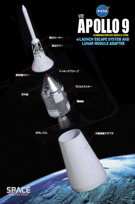スペースドラゴンウイングス 1/72 NASA アポロ9号 CSM(司令船