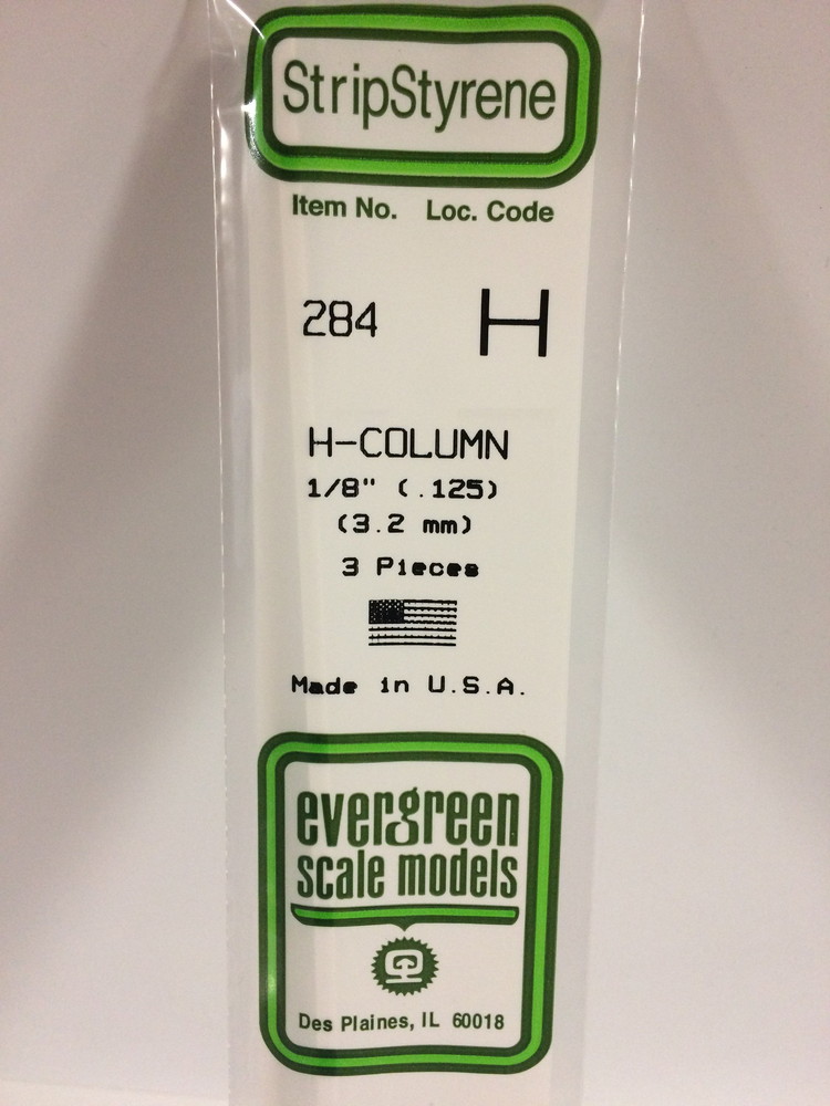 エバーグリーン H字型棒ウェブ高3.2mmウェブ厚0.50mmフランジ幅2.9mmフランジ厚0.27mm長さ35cm(3本入り)