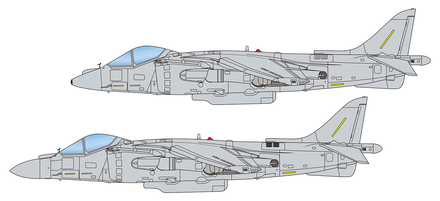 Platz FC-9 AV-8B Harrier-II 1/144 Scale Model Kit 2 planes set 