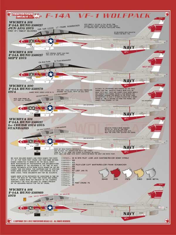 Fighter town decal 1/48 F-14A VF-1 WOLFPACK