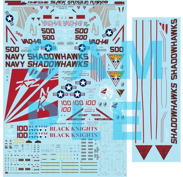 Fighter town decal 1/48 F/A-18F&EA-18G BLACK GROWLIN RHINOS