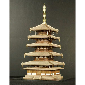 小林工芸 木製建築模型 1/100 法隆寺 五重塔(リニューアル版) [KOB10-9 