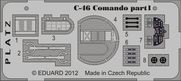 PLATZ Detail-up Photo-Etched Parts for 1/144 C-46D Commando