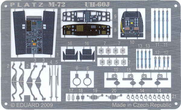 PLATZ 1/72 JASDF UH-60J Photo etched parts