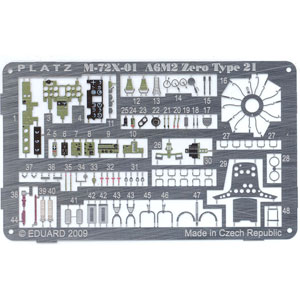 PLATZ 1/72 A6M2 ZERO Type21 Photo etched parts