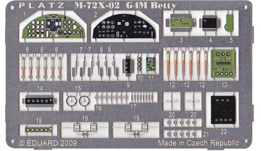 PLATZ 1/72 G4M Betty Photo etched parts