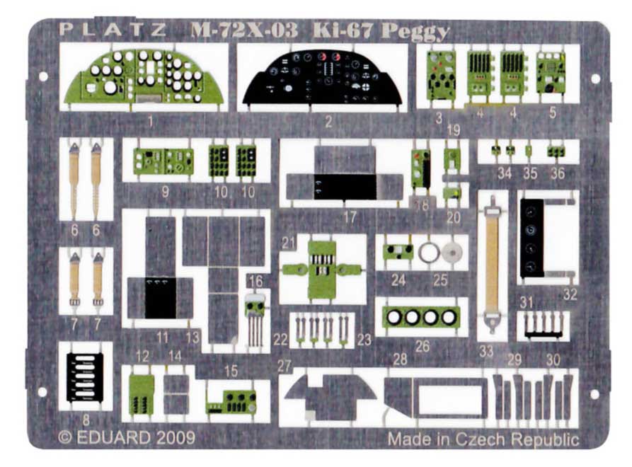 PLATZ 1/72 Ki-67 Peggy Photo etched parts