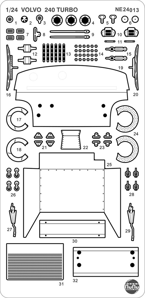 PLATZ/NUNU Detail-Up Parts for 1/24 VOLVO 240 TURBO '86 ETCC