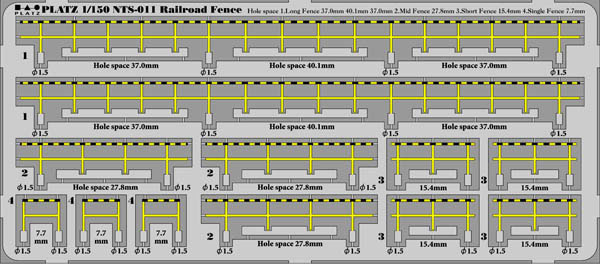 1/150 N-scale rail road fence(Straight type1)