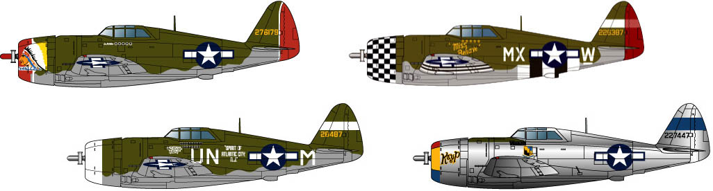 PLATZ/BeGo 1/144 P-47D Thunderbolt Razorback (2 Kits in one box)