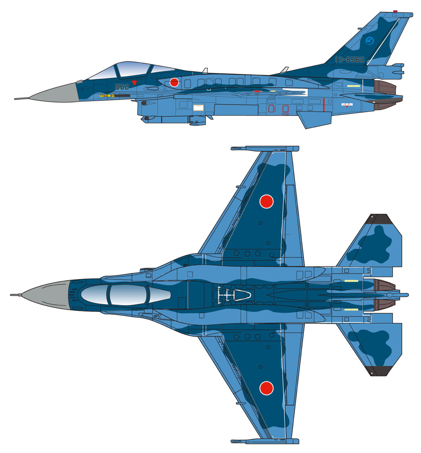 PLATZ 1/144 JASDF F-2A Kai Capacity Improvement Modification