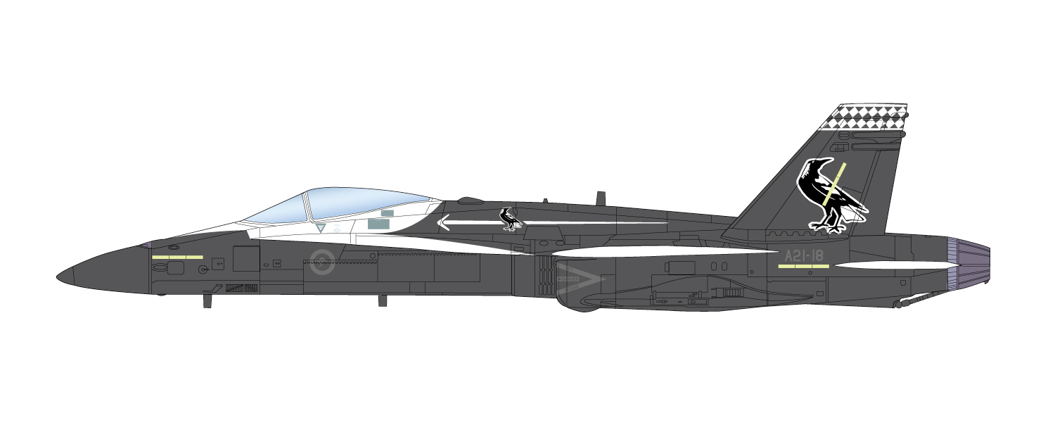 1/144 RAAF F/A-18A Hornet of No. 75 SQ 2021 livery "Magpie"