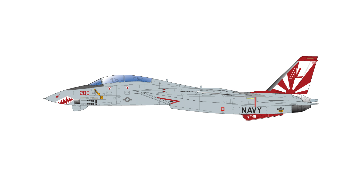 1/48 アメリカ海軍 艦上戦闘機 F-14A トムキャット VF-111 サンダウナーズ - ウインドウを閉じる