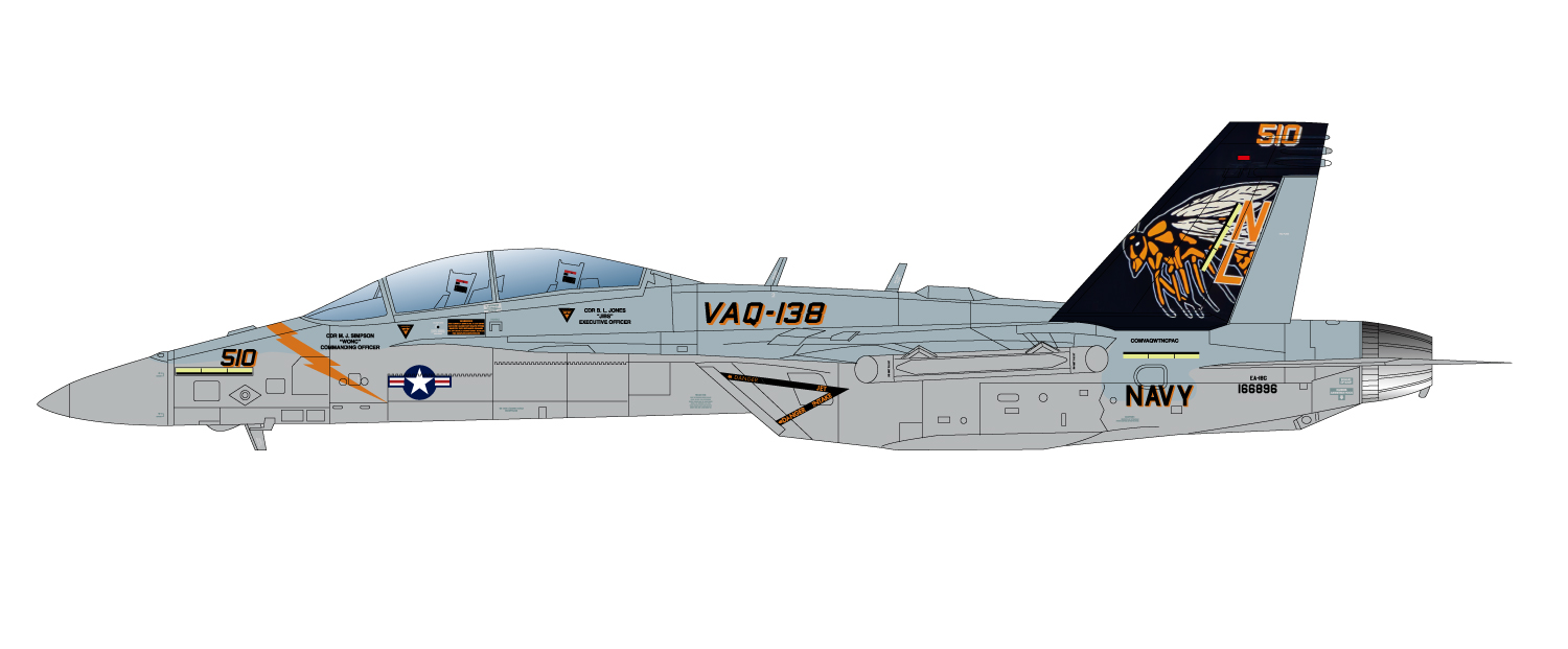US Navy EW Aircraft EA-18G Growler VAQ-132 Yellow Jackets