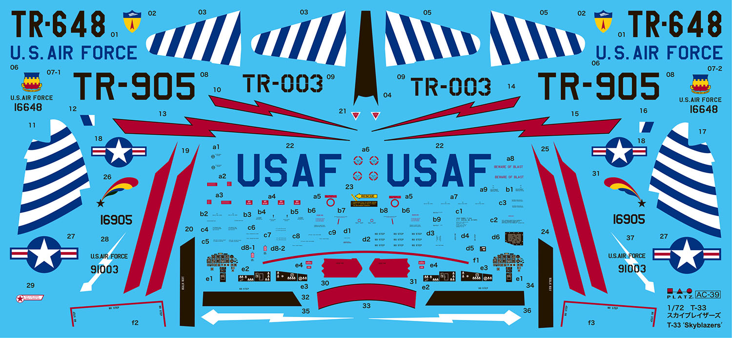 1/72 USAF jet trainer T-33A Shooting Star SKYBLAZERS