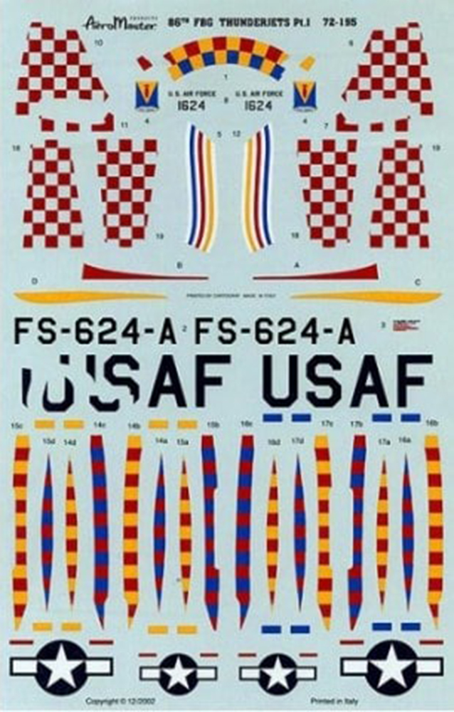 エアロマスター 1/72 アメリカ空軍 F-84 サンダージェット Part.1 第86戦闘爆撃航空団