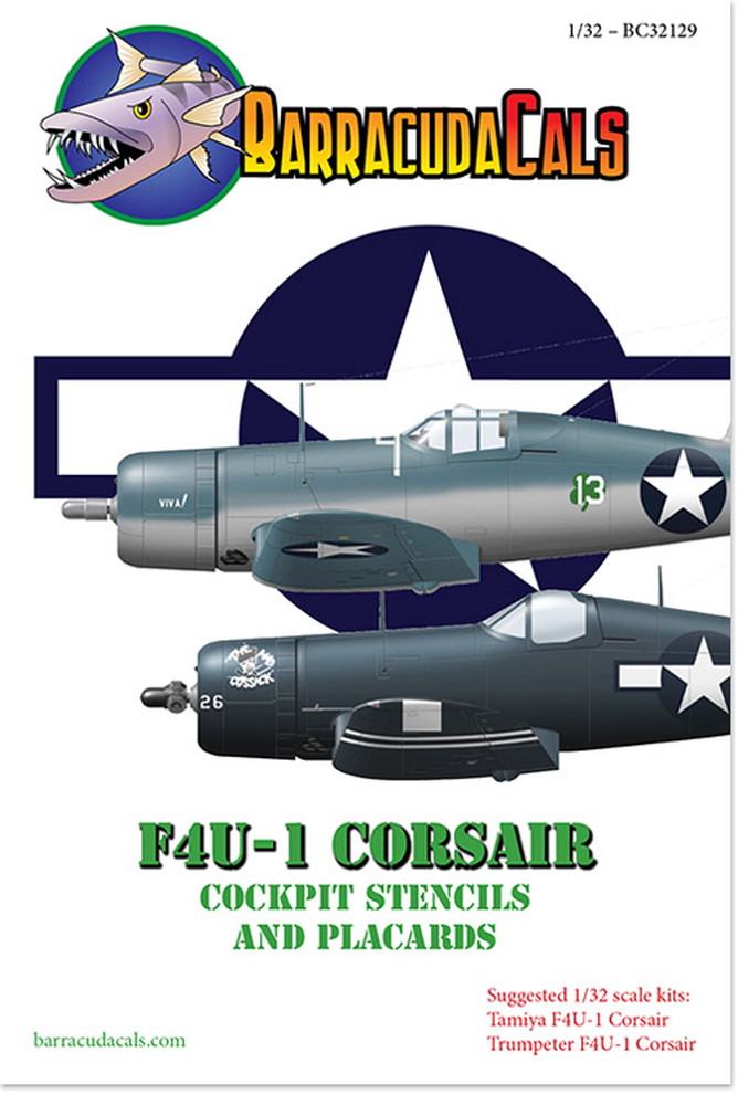 バラクーダキャスト 1/32 WW.II アメリカ海軍 F4U-1 コルセア コクピット用デカール - ウインドウを閉じる