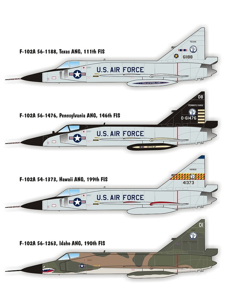 カラカルモデル 1/48 アメリカ空軍州兵 F-102A デルタダガー デカール