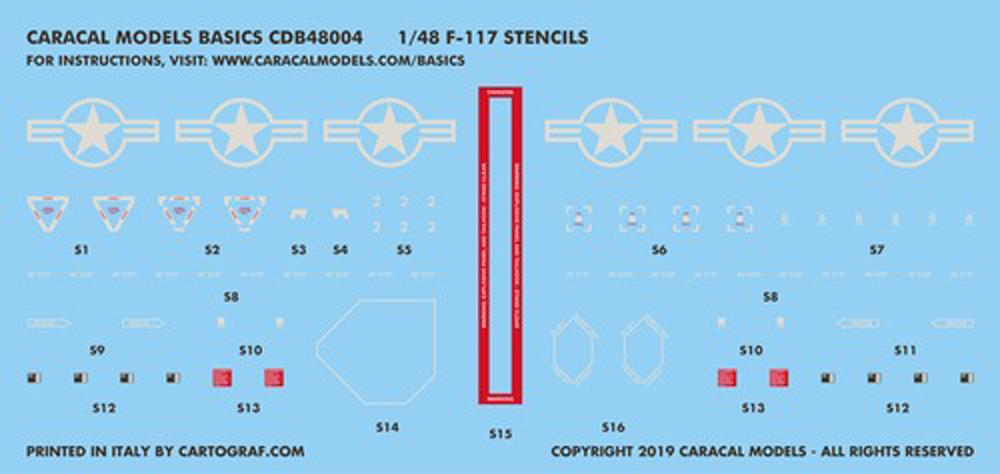 カラカルモデル 1/48 アメリカ空軍 F-117A ステルス戦闘機用デカール - ウインドウを閉じる