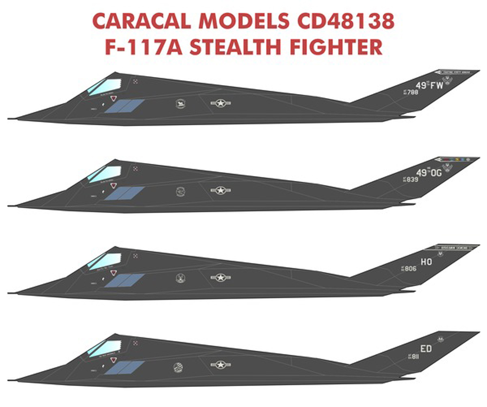 カラカルモデル 1/48 アメリカ空軍 F-117A ステルス戦闘機用デカール
