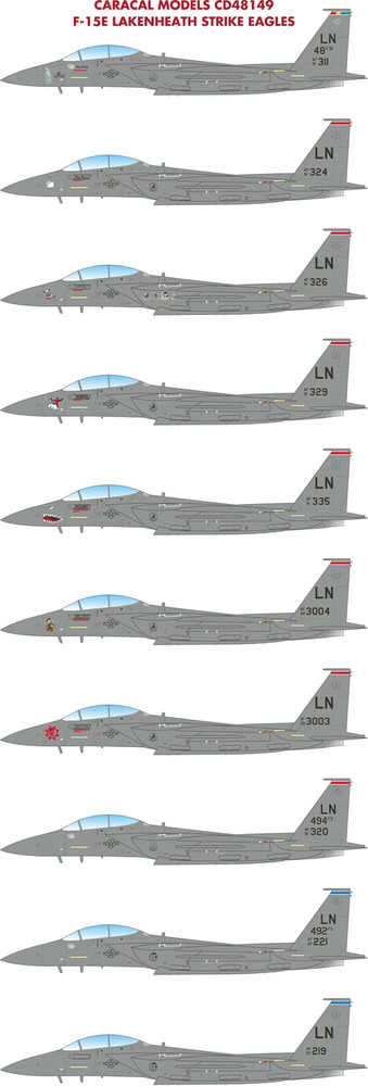 カラカルモデル 1/48 アメリカ空軍 F-15E "レイクンヒース空軍基地" デカール - ウインドウを閉じる