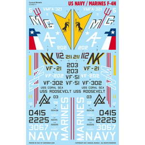1/48 アメリカ海軍/海兵隊 F-4NファントムII用デカール