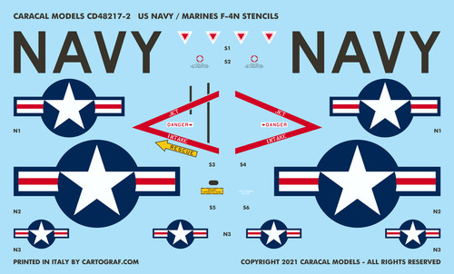 1/48 アメリカ海軍/海兵隊 F-4NファントムII用デカール - ウインドウを閉じる