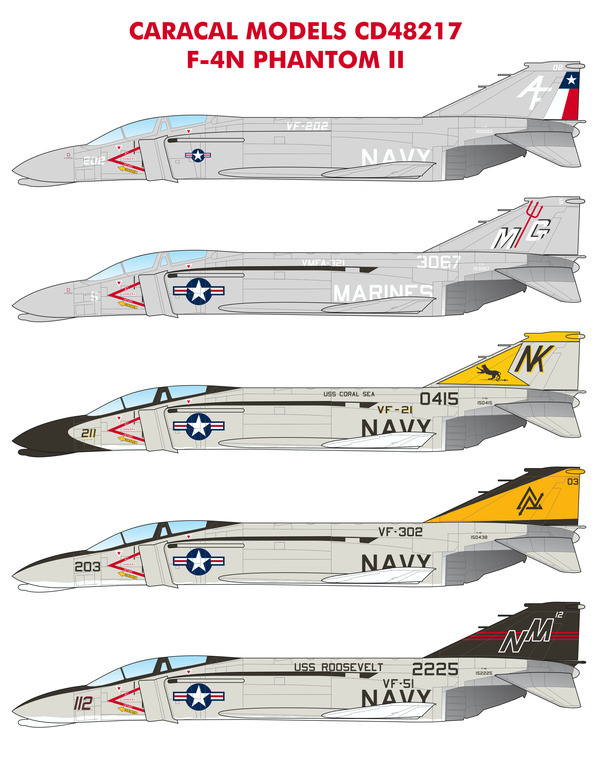 1/48 アメリカ海軍/海兵隊 F-4NファントムII用デカール