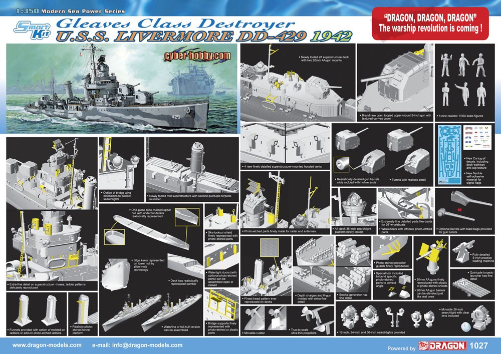 cyber-hobby 1/350 U.S.S. Livermore DD-429, 1942